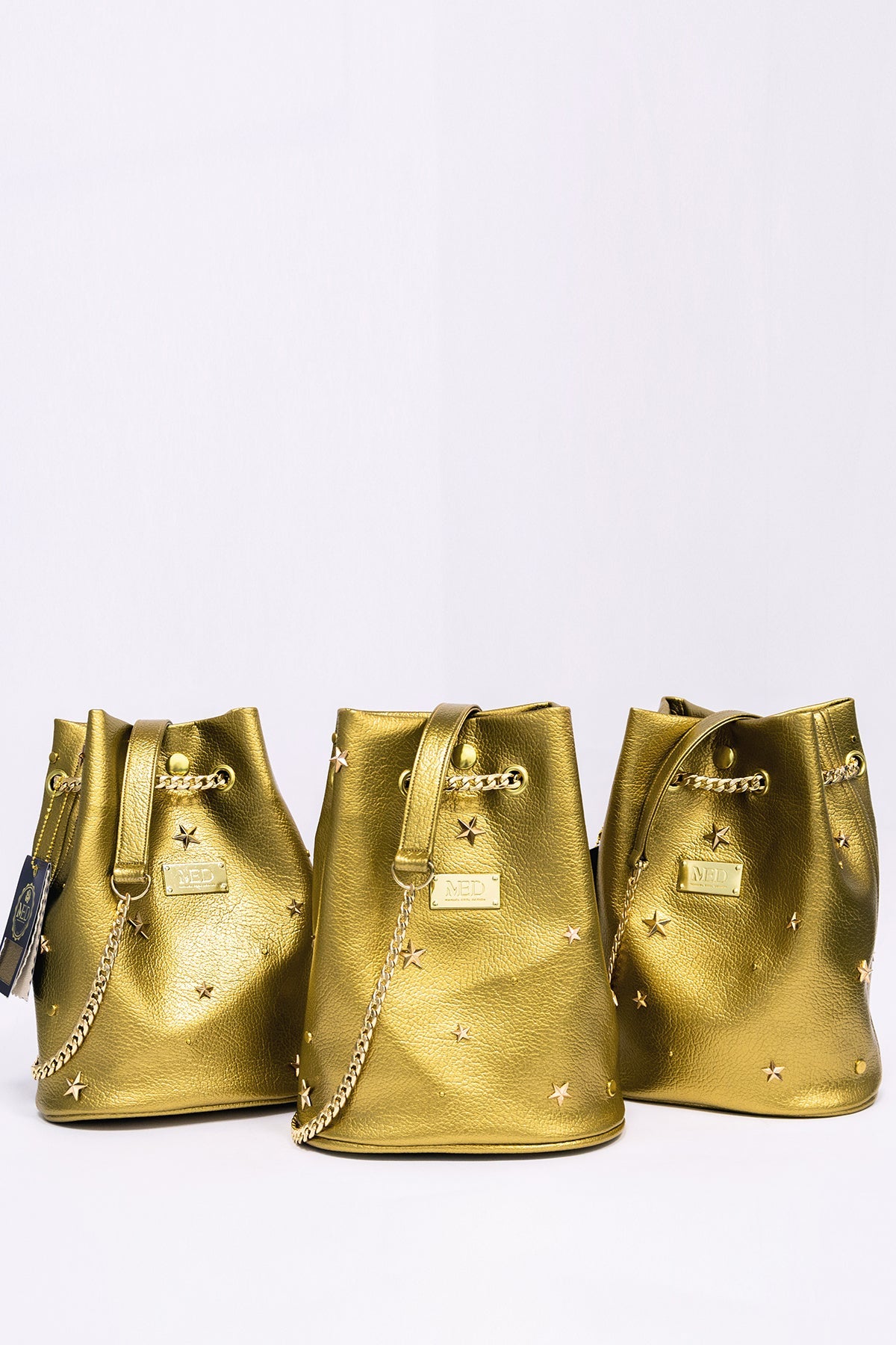 Beuteltasche aus Premium Lederimitat "SPACE" - gold - Manuel Essl Design