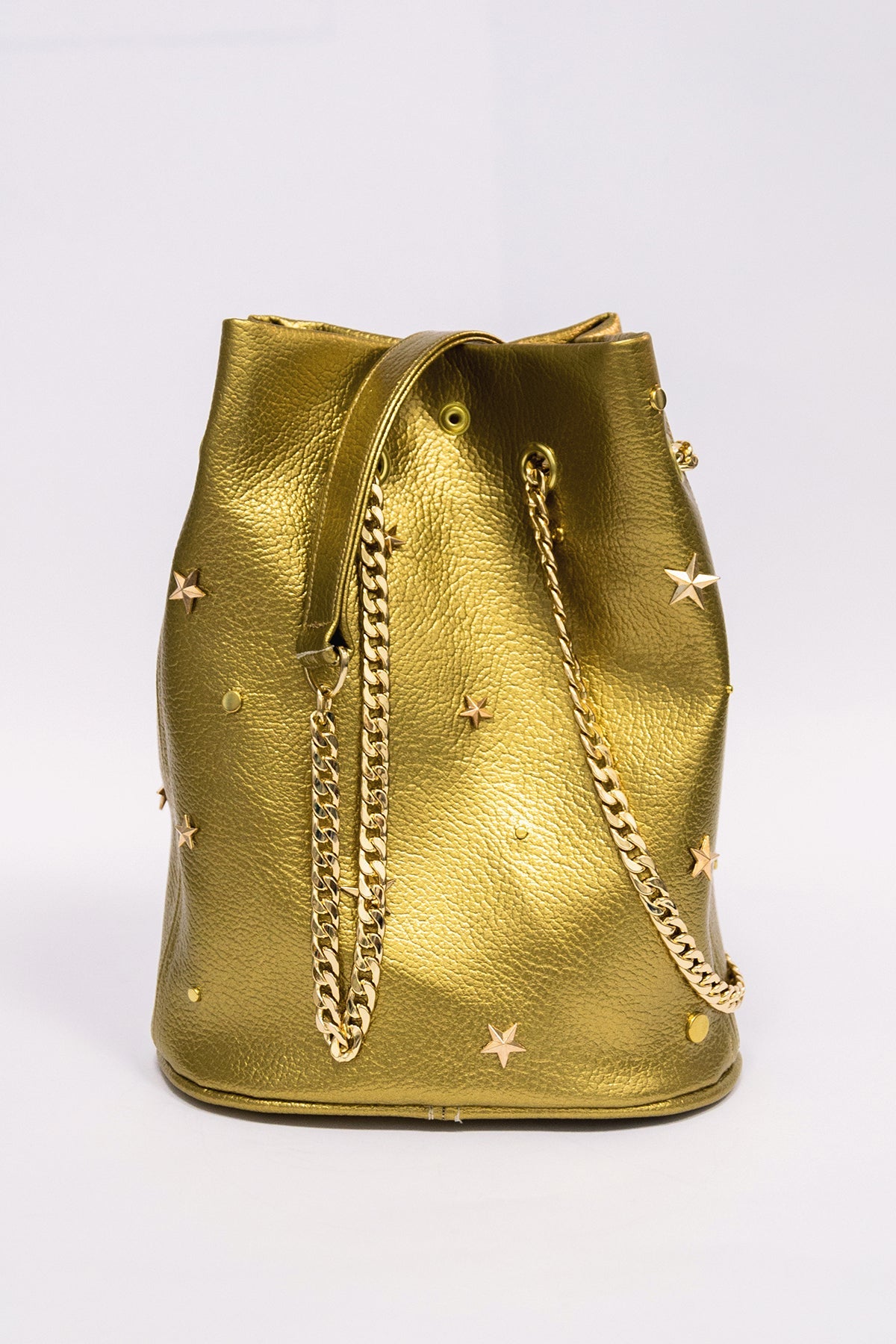 Beuteltasche aus Premium Lederimitat "SPACE" - gold - Manuel Essl Design