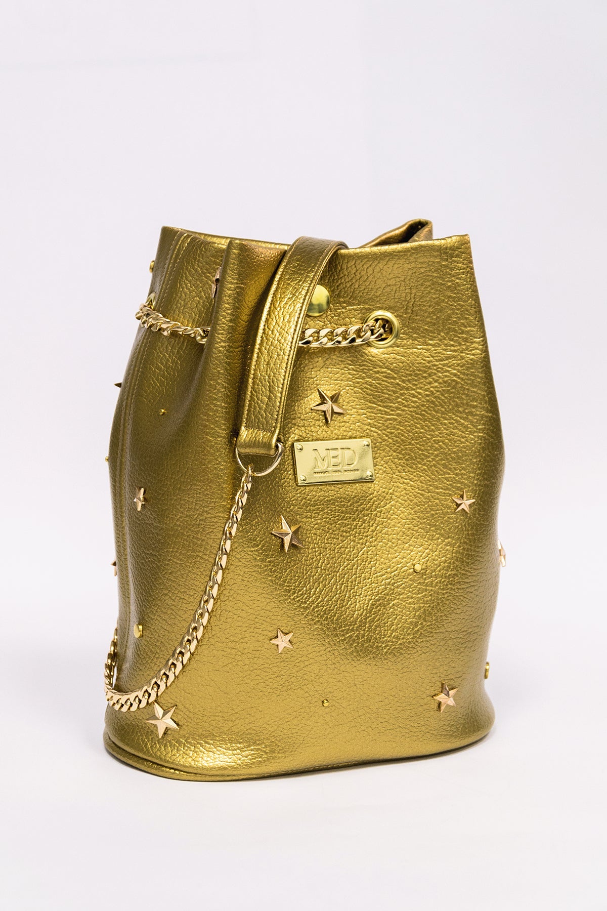 Beuteltasche aus Premium Lederimitat "SPACE" - gold - Manuel Essl Design