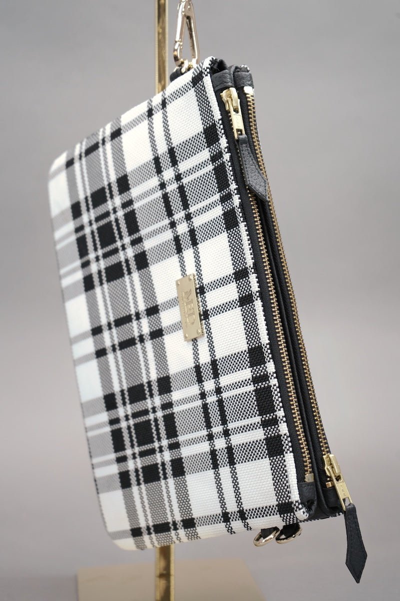 Twin Clutch "COSMIC BLOOM" - kariert - Manuel Essl Design