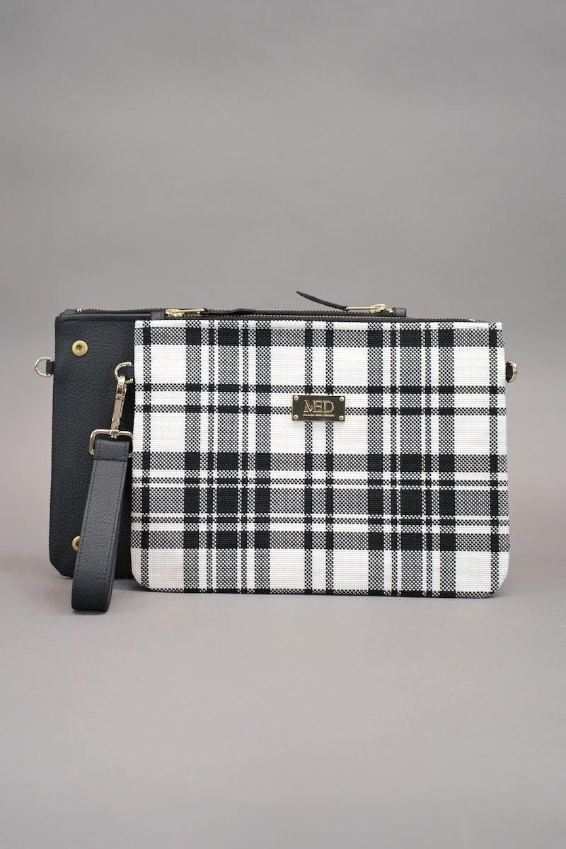 Twin Clutch "COSMIC BLOOM" - kariert - Manuel Essl Design