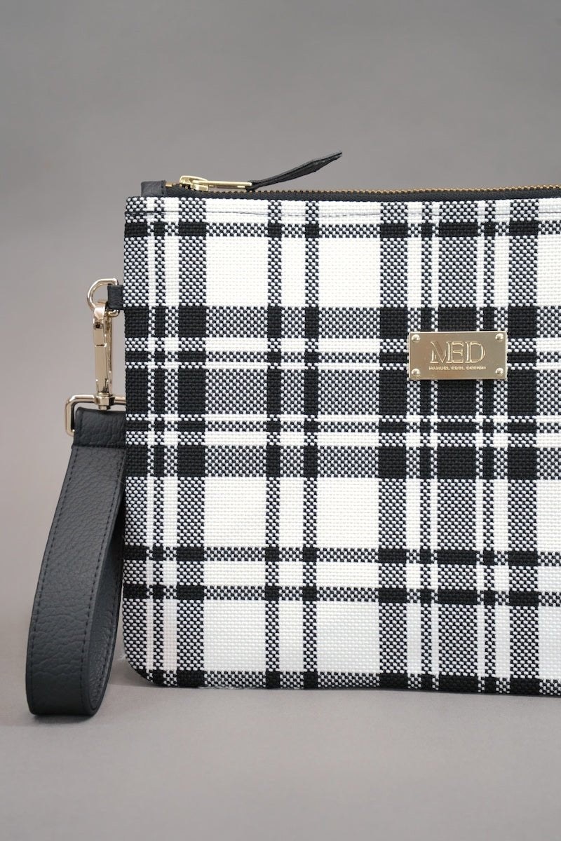 Twin Clutch "COSMIC BLOOM" - kariert - Manuel Essl Design
