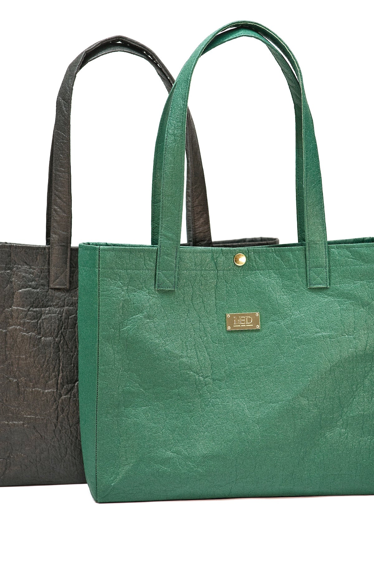 Großer Shopper aus Ananasleder - noir - Manuel Essl Design