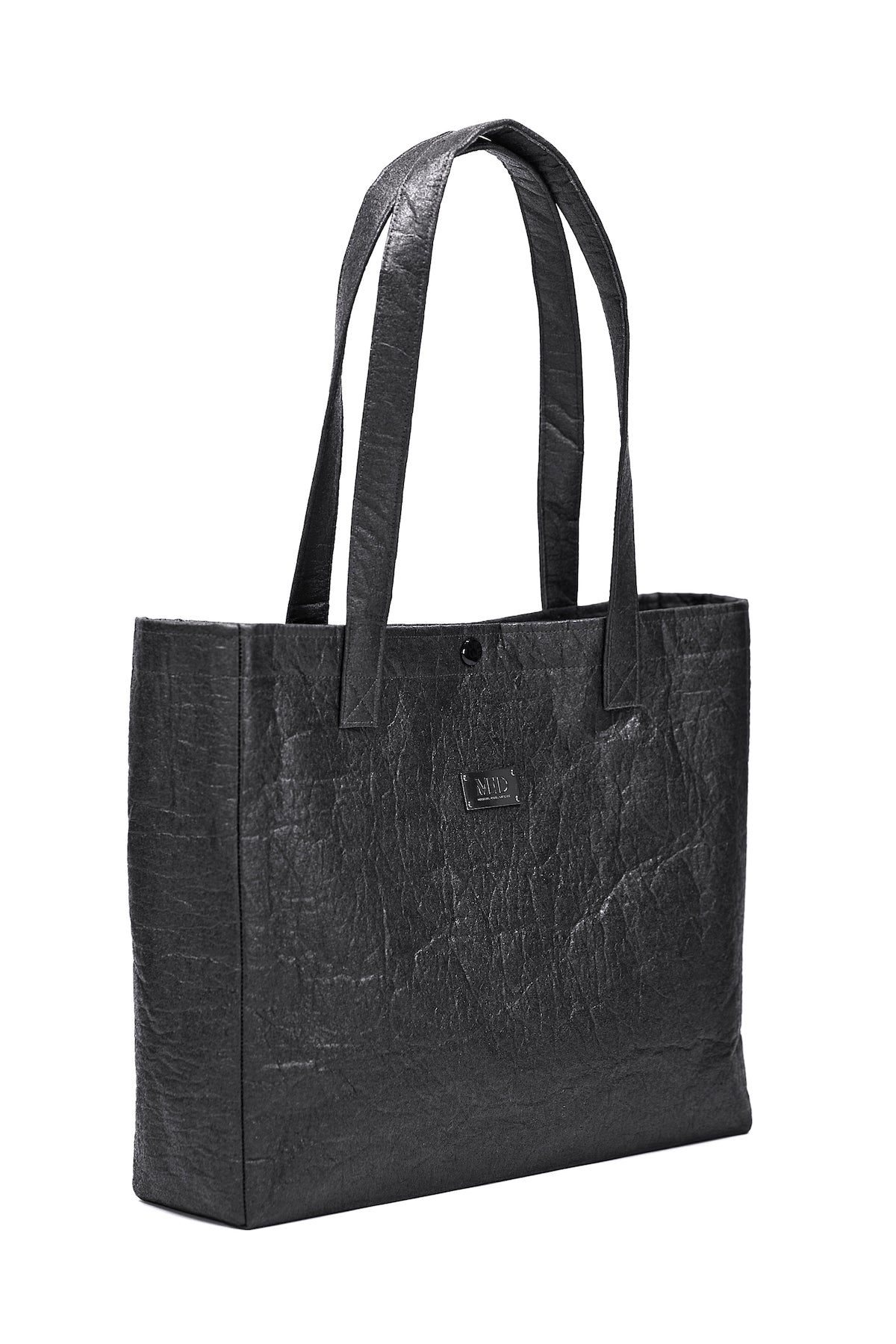 Großer Shopper aus Ananasleder - noir - Manuel Essl Design