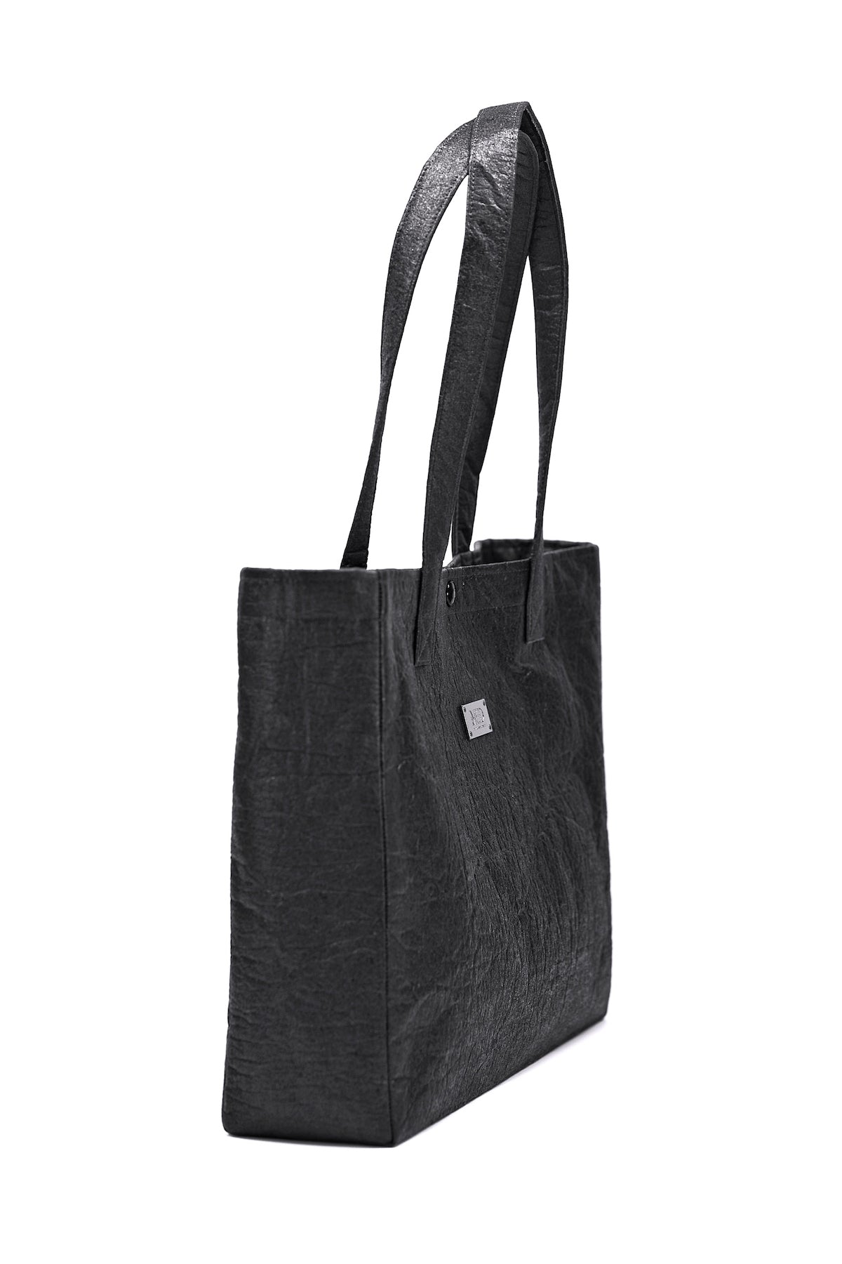 Großer Shopper aus Ananasleder - noir - Manuel Essl Design