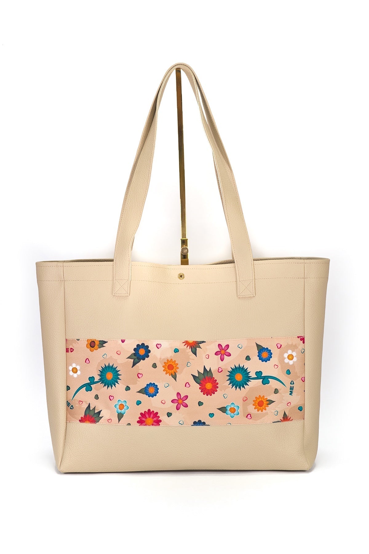 Großer Shopper "Flowers" - beige - Manuel Essl Design