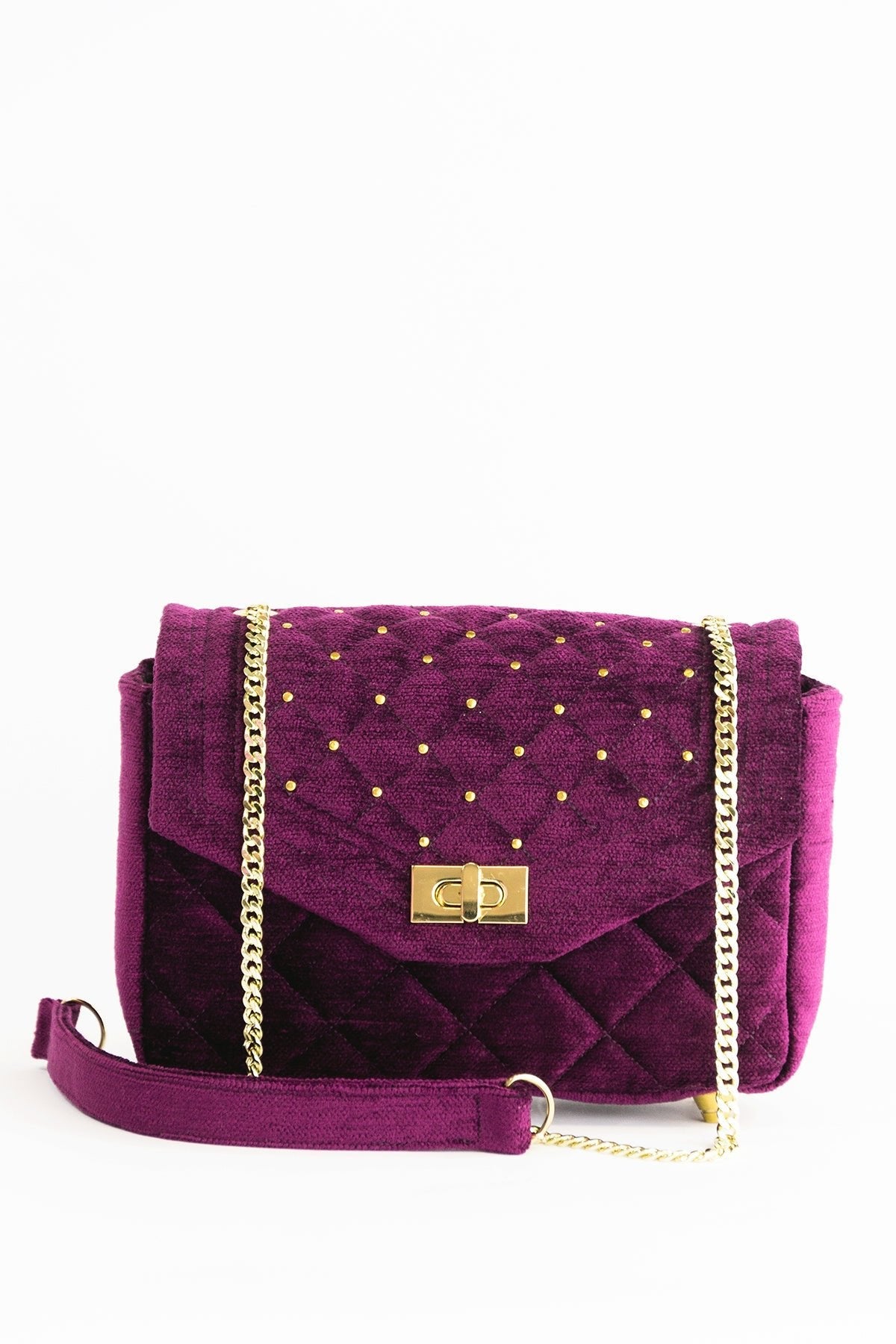 Schultertasche aus Samt "RICH IN VELVET" - lilac - Manuel Essl Design