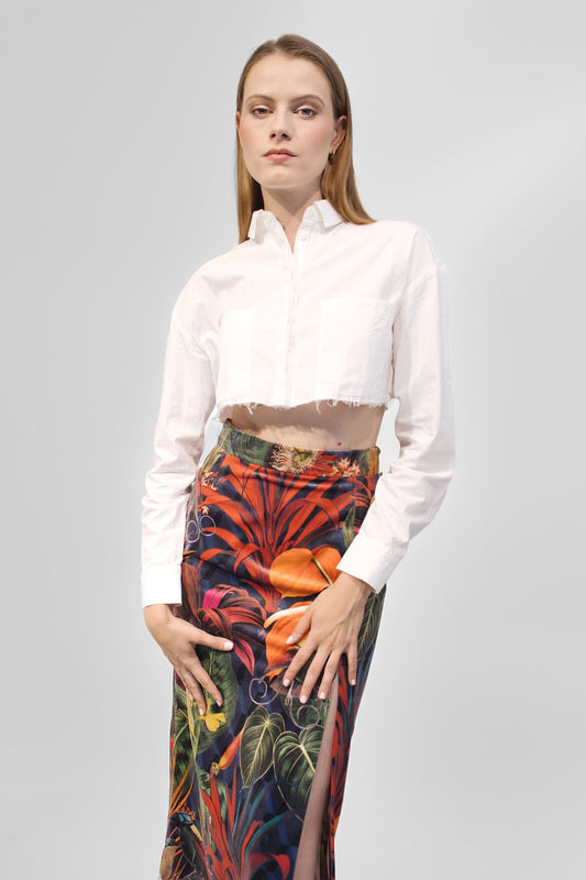 Kurze Bluse - weiß