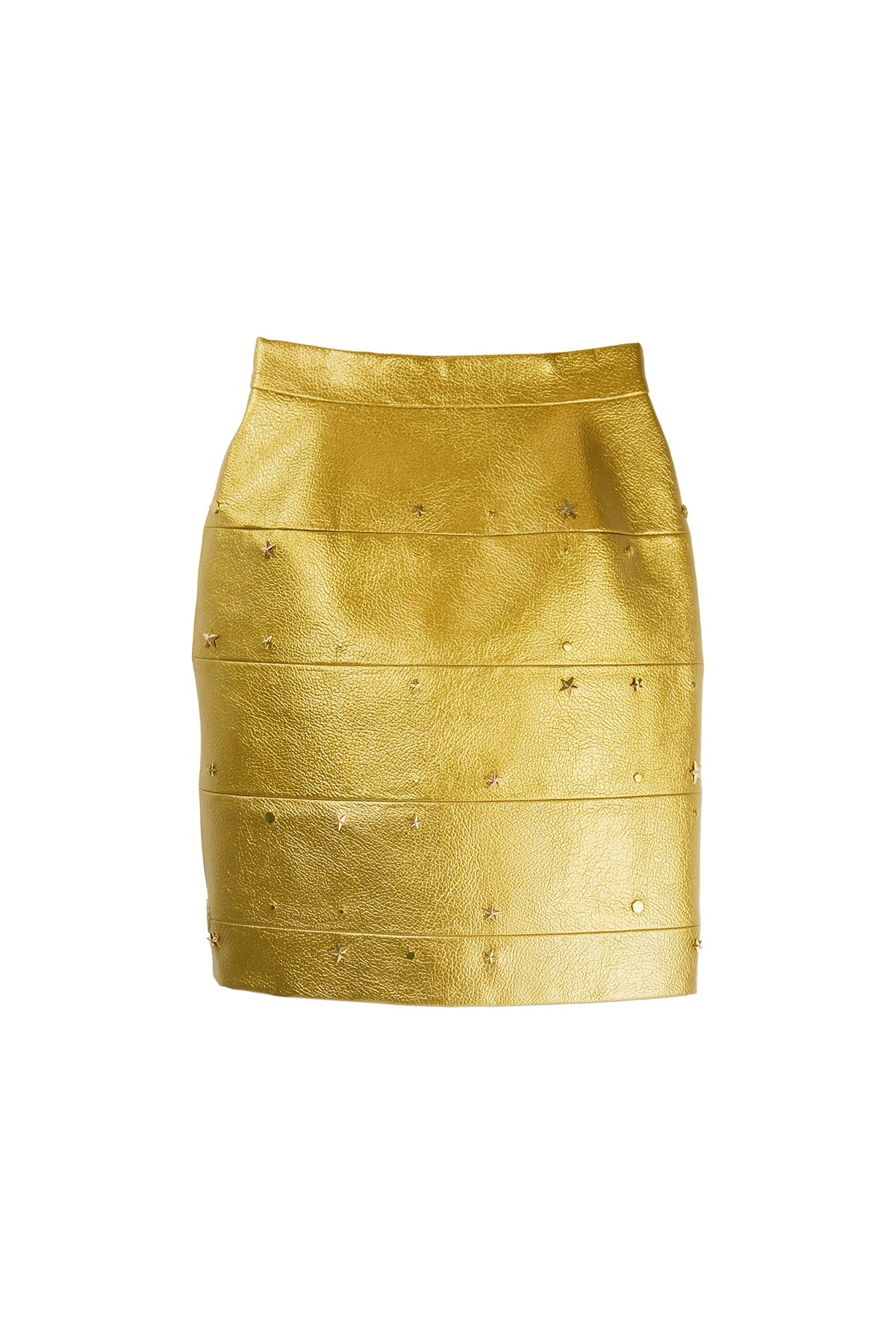 Bahnen - Rock aus veganem Lederimitat "SPACE" - gold - Manuel Essl Design