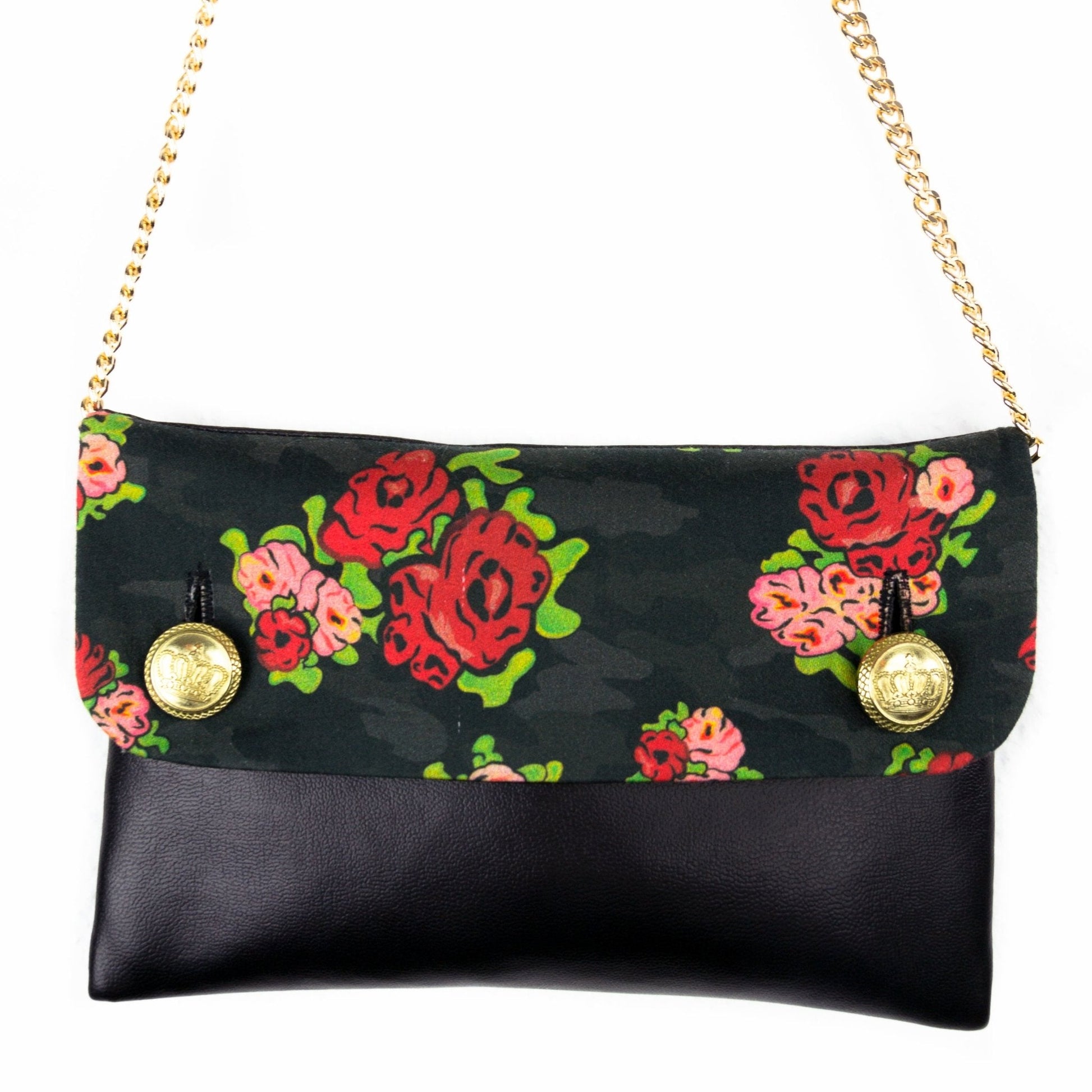 Clutch aus veganem Lederimitat "ROSES" - weiß - Manuel Essl Design