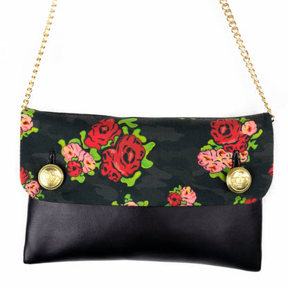 Clutch aus veganem Lederimitat "ROSES" - weiß - Manuel Essl Design