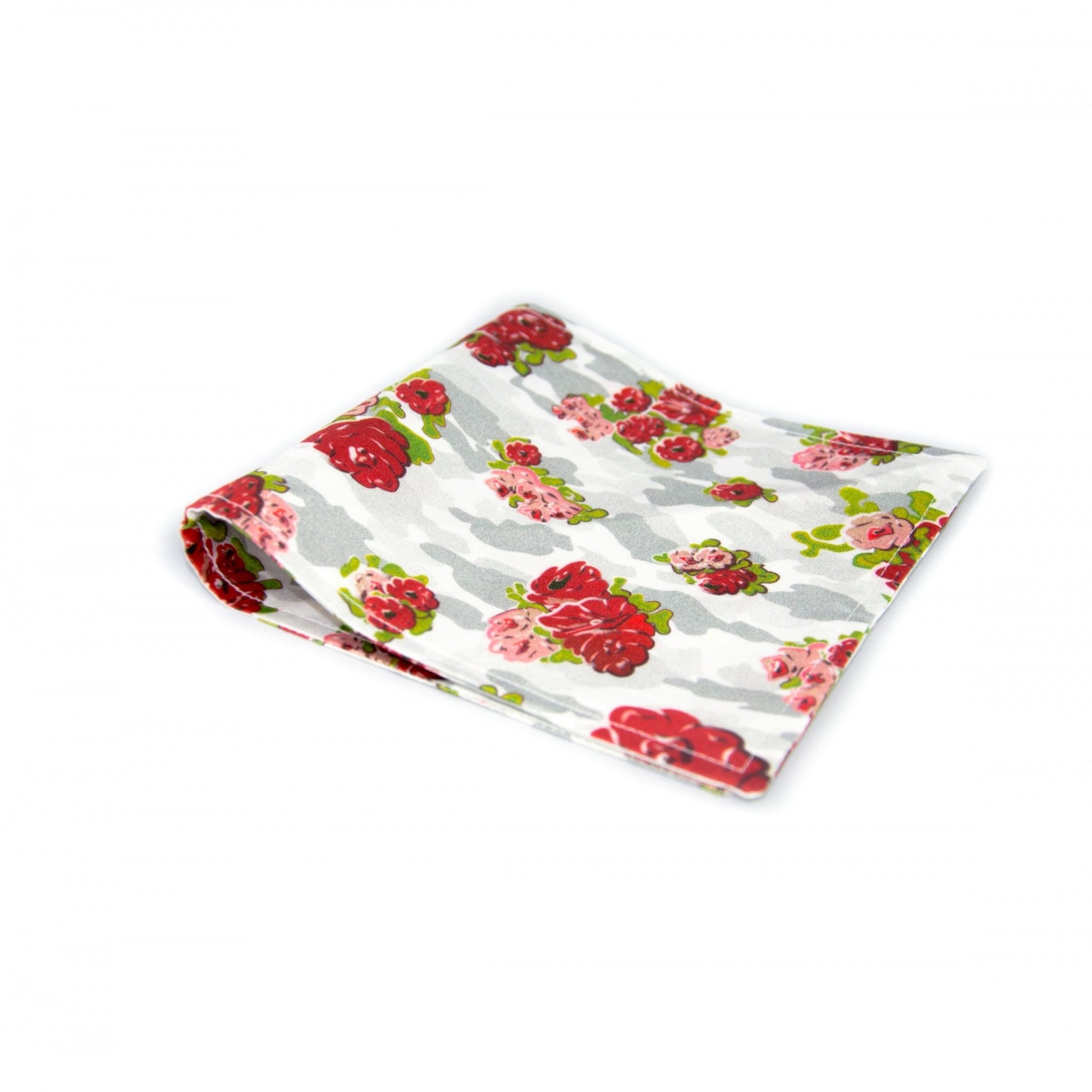 Fliege & Einstecktuch "ROSES" - weiß - Manuel Essl Design