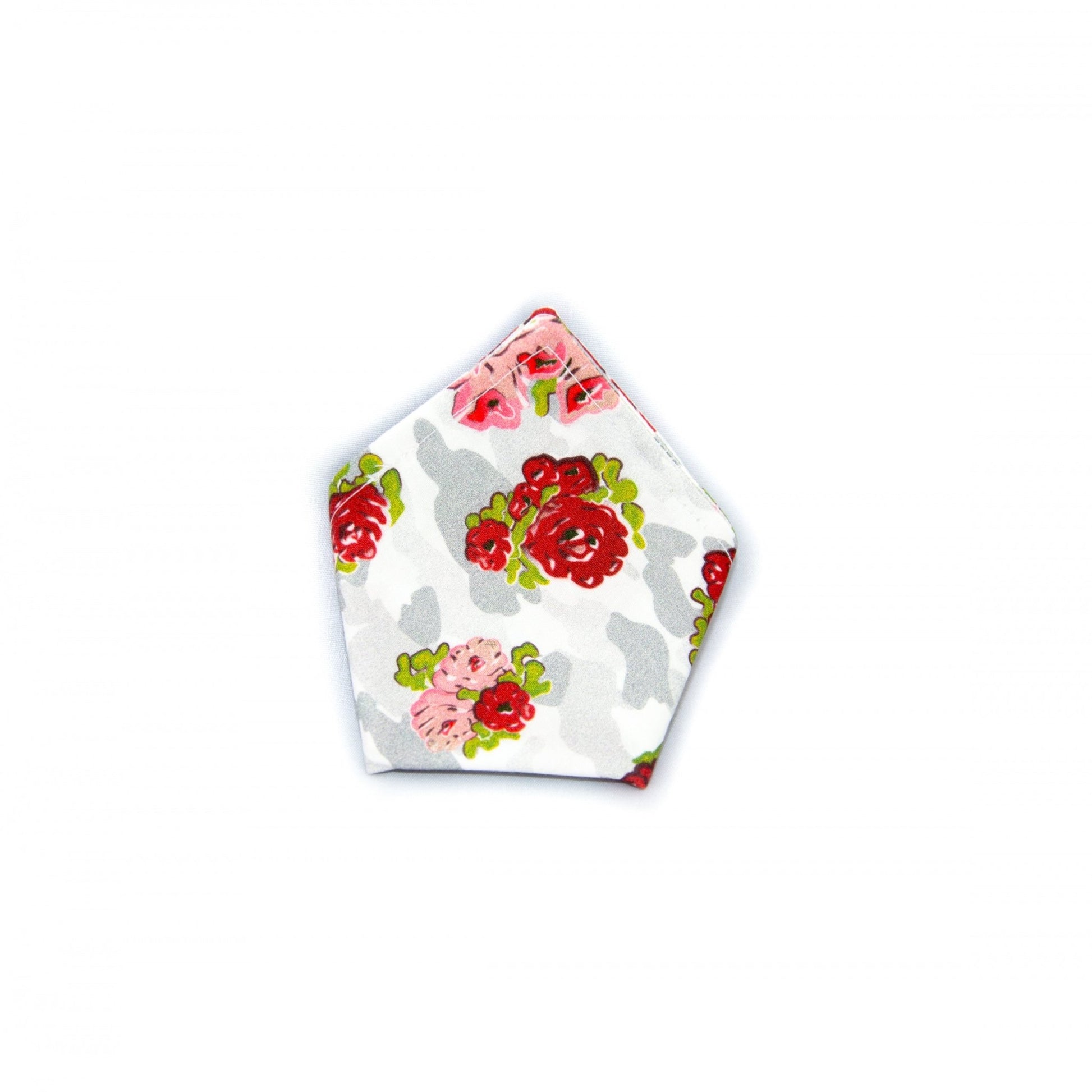 Fliege & Einstecktuch "ROSES" - weiß - Manuel Essl Design