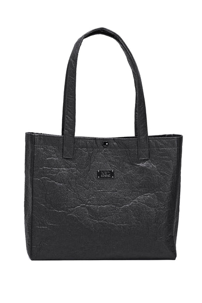Großer Shopper aus Ananasleder - noir - Manuel Essl Design
