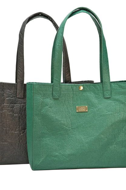 Großer Shopper aus Ananasleder - noir - Manuel Essl Design