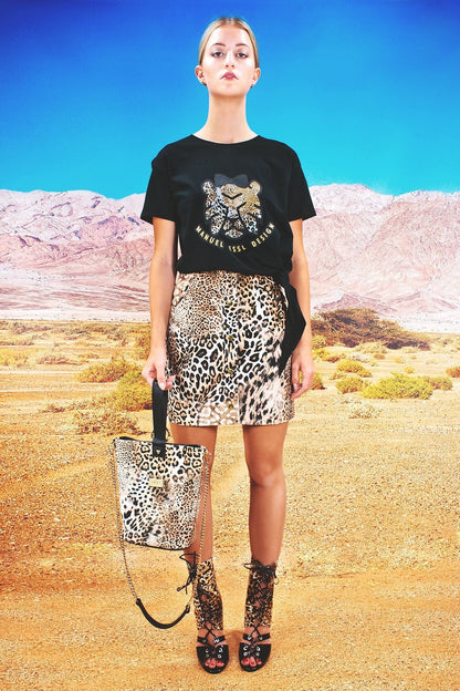 Mini - Rock aus Samt mit Knöpfen "LEO" - Manuel Essl Design