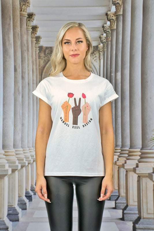 T-Shirt "EQUALITY" - weiß - Manuel Essl Design