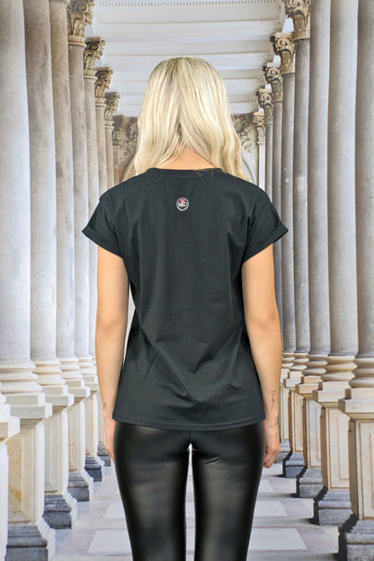 T-Shirt "SEA OF FLOWERS" - schwarz - Manuel Essl Design