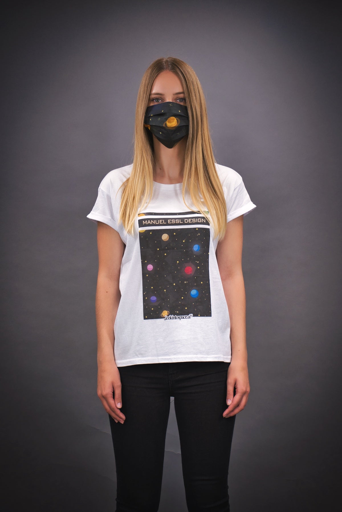 T-Shirt "SPACE PRINT" - weiß - Manuel Essl Design