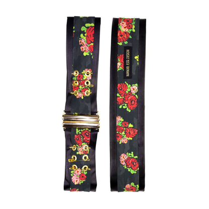 Taillengürtel "ROSES" - schwarz - Manuel Essl Design