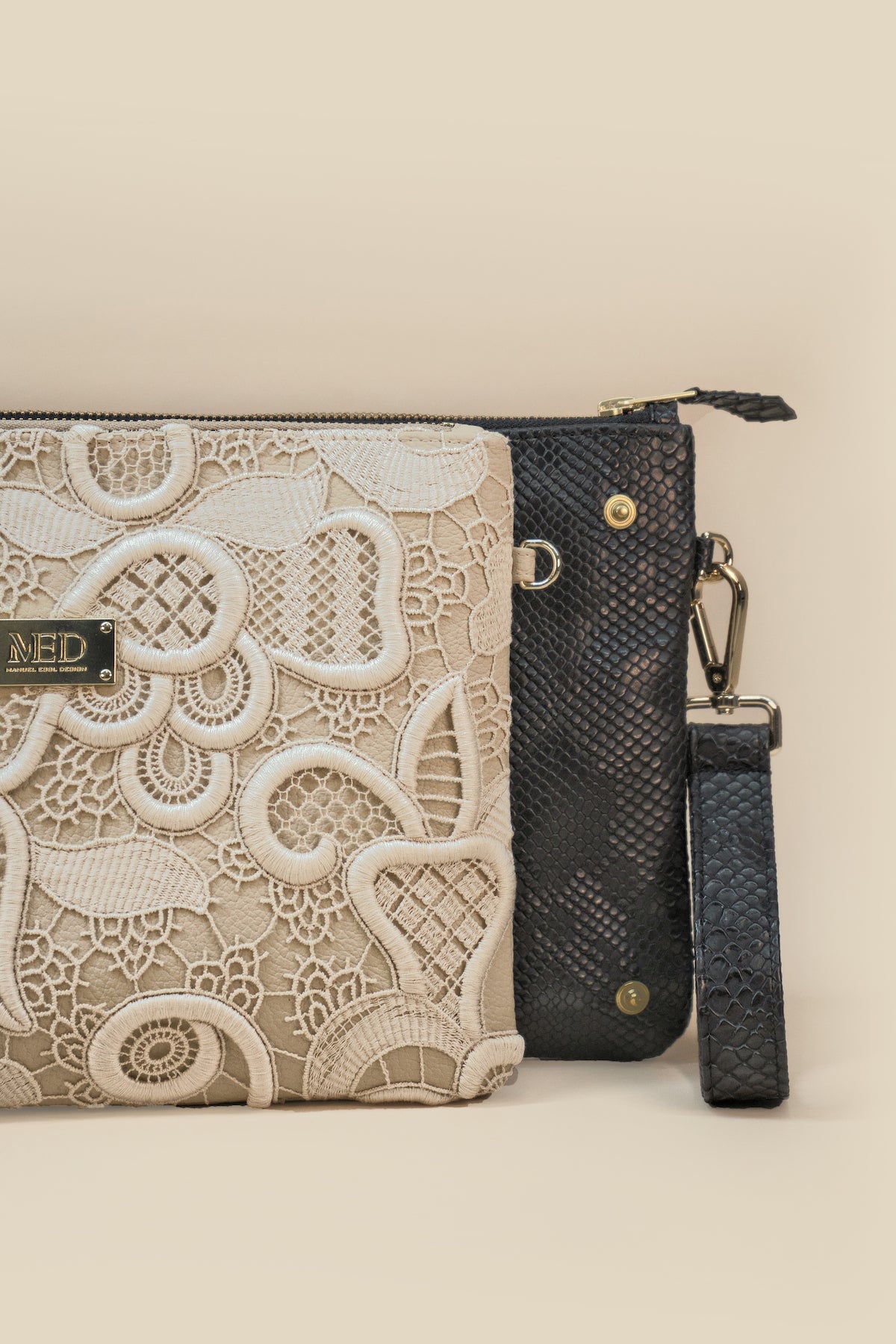 Twin Clutch "JARDIM" - beige - Manuel Essl Design